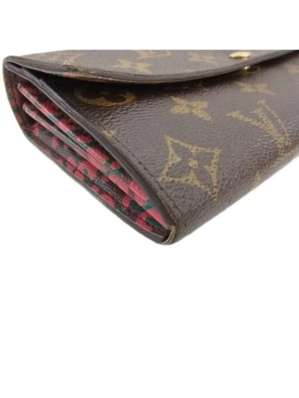 Louis Vuitton Monogram Leopard Print Portefeuille Sarah Bifold Wallet Brown
